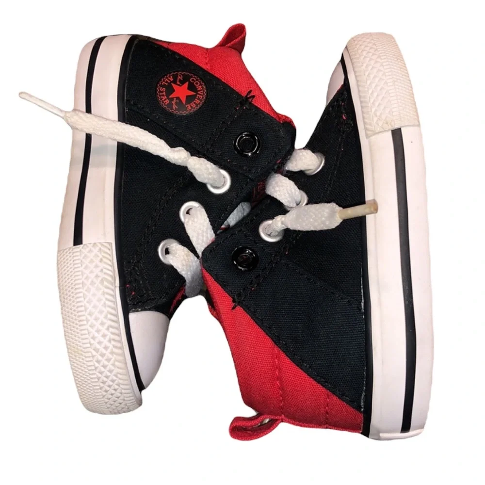 Converse All Star Black & Red Canvas Shoes